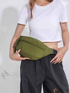 Bird in Bag - Womens Fashionable and Versatile Everyday Travel Bag - Green Trendy Green Bags For Outdoor Activities, Multifunctional Green Pouch Bag, Green Belt Bag With Zipper For Daily Use, Green Casual Belt Bag For Daily Use, Trendy Green Belt Bag For Everyday, Casual Green Belt Bag For Everyday Use, Casual Green Belt Bag For Daily Use, Green Multifunctional Bag With Cell Phone Pocket, Green Softback Bags For Outdoor Activities