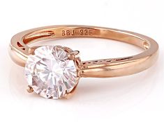 White Moissanite 14K Rose Gold Over Silver Solitaire Ring 1.79Ctw Gia Certified Rose Gold Cubic Zirconia Rings, Classic Rose Gold Gia Certified Wedding Ring, Gia Certified Rose Gold Round Cut Diamond Ring, Ring Spacer, Diamond Alternatives, Popular Jewelry, Mens Accessories Jewelry, Jewelry Maker, Sunglass Frames