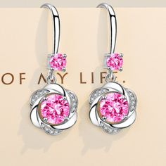 "925 Sterling Silver Pink Crystal Zircon Clover Flower Earrings For Woman, J691 Metal: 925 Sterling Silver Stone: Cubic Zirconia 100 % Lead And Nickel Free 100 % Hypoallergenic Will Not Tarnish Or Fade Perfect For Gift, Holiday, Christmas, Birthday, Vacation, Mother's Day, Valentine's Day, Wedding, Engagement , Bridal, Promise, Anniversary, Party Item Code: E019 Thank You For Shopping With Us!""" Fendi Earrings, Candy Corn Earrings, White Hoop Earrings, Pink Sapphire Earrings, Handmade Candy, Romantic Earrings, Birthday Vacation, Clover Flower, Day Wedding