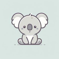 a cartoon koala bear sitting on the ground