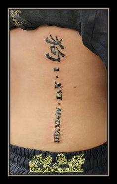 Hilary's roman numerals - Dolly's Skin Art Tattoo Kamloops BC Tattoo Script Lettering, Roman Numeral 4, Side Tattoos