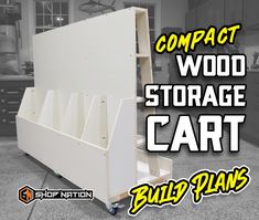 the compact wood storage cart with built - in plans