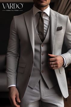 Stylish Light Grey Suit, For Groom, Groomsmen, and business Meetings Light Grey Suit Men, Men's Business Attire, Mens Suits Style Modern, Best Wedding Suits For Men, 3 Piece Suit Men, Reception Suits, Formal Suits Men