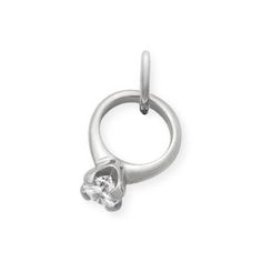 Buy Engagement Ring Charm with Cubic Zirconia for USD 58.00 | James Avery Dangle Rings, Texas Jewelry, James Avery Charms, Classic Engagement Ring, Charms For Bracelets, Faith Jewelry, Buying An Engagement Ring, Classic Engagement, Mens Chain Necklace