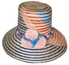 Carter Handmade Wayuu Hat - a perfect gift for her Handwoven Artisan Panama Hat With Flat Brim, Artisan Woven Hats With Short Brim, Artisan Multicolor Fedora Straw Hat, Artisan Woven Flat Brim Hats, Multicolor Wide Brim Toquilla Straw Hat, Artisan Handwoven Hat With Curved Brim, Handwoven Short Brim Hats In Natural Fiber, Handwoven Natural Fiber Hats With Short Brim, Artisan Woven Fedora Sun Hat