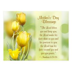 yellow flowers with the words mother's day blessing