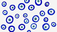 an eye pattern made up of blue circles