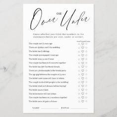 the ultimate wedding checklist is shown on a marble surface with white and black ink