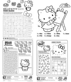 hello kitty printable worksheet for kids to color and practice their math skills