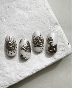 White Chrome Nails, Nails Aesthetic, Chrome Powder, Crazy Nails, Nail Tattoo, Nails Desing