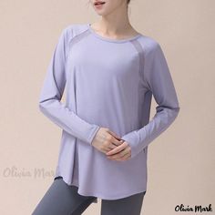 Olivia Mark - Loose-Fit Quick-Dry Long Sleeve Athletic Running Fitness Yoga Shirt Yoga Shirt, Running Fitness, Athletic Running, Yoga Shirts, Fitness Yoga, Lilac Color, Running Workouts, Active Wear Outfits, Long Sleeve Cardigan