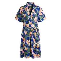 Womens Kimono Robe Short Robe Richie House Color: Blue, Size: XL | Richie House Women Kimono Robes Short Knit Bathrobe Vneck Casual Lounge Sleepwear S-2XL 34.0 H in orange / Polyester in Blue | Wayfair Blue V-neck Sleepwear For Vacation, Relaxed Fit Floral Print V-neck Sleepwear, V-neck Sleepwear For Beach In Spring, Summer Floral Print V-neck Sleepwear, Summer V-neck Floral Print Sleepwear, Multicolor Floral Print V-neck Sleepwear, Multicolor V-neck Sleepwear For Spring, Multicolor V-neck Spring Sleepwear, Blue V-neck Sleepwear For Spring