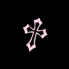 a pink cross on a white background