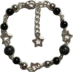 Star Beaded Bracelet, Y2k Star, Black Beaded Bracelets, Wedding Jewelry Bracelets, Star Bracelet, Bracelet Black, Body Chain Jewelry, Ring Pendant Necklace, Handmade Bracelet