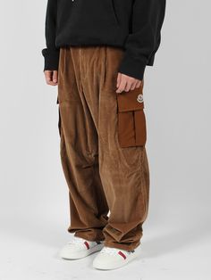 100% cotton Winter Streetwear Bottoms With Patch Pockets, Winter Cargo Bottoms With Relaxed Fit, Winter Cotton Cargo Pants With Pockets, Winter Straight Leg Cotton Cargo Pants, Winter Cotton Straight Leg Cargo Pants, Brown Cotton Parachute Pants For Fall, Winter Cotton Cargo Pants With Hip Pockets, Winter Relaxed Fit Bottoms With Cargo Pockets, Relaxed Fit Winter Pants With Patch Pockets