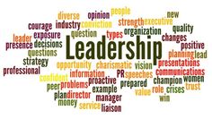 a word cloud with the words leader written in it