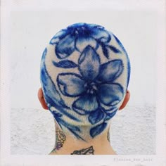 Shaved Head Designs, Hair Colour Design, Dyed Hair Men, Shaved Hair Designs, Buzzed Hair, Bald Hair, Dyed Hair Inspiration, Blue Toile, Birds Nature