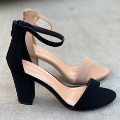 Brand New Never Worn. Comes In Original Box! Description: Easy, Casual On The Go. Back Zipper For Easy Wear. Perfect Heel Height 3 Inches To Go With Your Favorite Outfit Or Party. Won’t Be Tired Standing All Night At An Event! Runs True To Size Available Size: 7, 8, 8.5, 9, 10 Color: Black Nbpu Heel Height: 3 Inches Available In Beige Nbpu. See My Closet!! Brand: Top Moda Please Message Me For Any Question! Don’t See Your Size, Message Me. I’m Always Restocking! Xoxo Black Heels With Zipper Closure For Spring, Black Block Heel Heels With Zipper, Black Block Heel Heels With Zipper Closure, Black Block Heels With Zipper Closure, Black Block Heel With Zipper Closure, Black Heels With Zipper And Block Heel, Formal Open Toe Heels With Zipper Closure, Elegant Shoes Heels, Fashion Shoes Heels