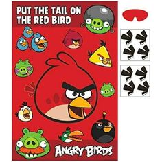 the angry birds stickers are on display