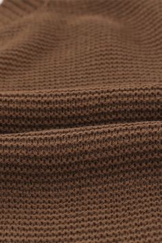 Brown Splicing Buttoned Knitted Long Sleeve Sweater Brown Ribbed Knit Cardigan, Brown Waffle Knit Winter Sweater, Brown Waffle Knit Sweater For Winter, Brown Wool Textured Knit Cardigan, Cozy Brown Waffle Knit Sweater, Brown Knit Stretch Sweater, Brown Stretch Knit Sweater, Stretch Brown Knitted Sweater, Stretch Knit Brown Sweater