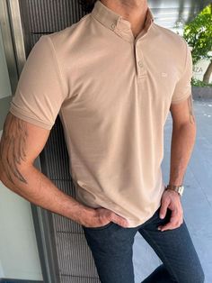 Laughlin Beige Slim Fit Polo T-Shirt Beige Shirt, Summer 22, Slim Fit Polo, Polo Tees, Polo T Shirt, Collar Tshirt, Polo Collar, Primavera Estate, Shirt Color