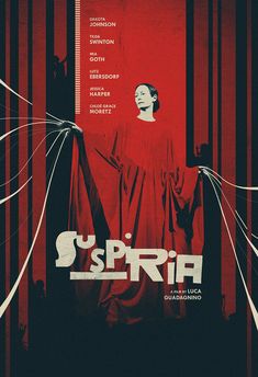 a movie poster for the film sypra, with an image of a woman in red