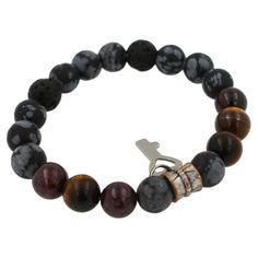 Black Agate Brown Earth Gemstone Round Chakra Beads Stretchy Unique Statement Bracelet Size of Bracelet - Fits Wrist Sizes of 6-9 Inches (Flexible Stretching Wire) Natural, Genuine Gemstones American Art Deco, Chakra Beads, Stationery Organization, Black Agate, Statement Bracelet, Beads Bracelet, Bracelet Sizes, American Art, Chakra