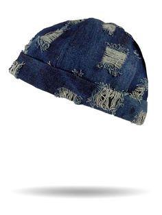 Distressed Denim Bullet Cap | Distressed Denim | Adjustable Brimless 6 panel baseball style cap Excellent Quality Vintage Distressed Denim Style – Dark Stone Adjustable Strap – Slider Buckle One size fits most #cap #hat #vintage #distressed #baseball #TAWGear #brimless Pilates Cardio, Biker Gear, Denim Cap, Denim Bucket Hat, Style Dark, Upcycle Jeans, Love Hat