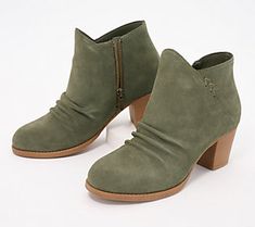 Boasting a water-repellant suede upper, these side zip booties add a tailored touch to any outfit. From Skechers. Casual Green Waterproof Slip-resistant Boots, Medium Width Ankle Booties With Zipper Closure, Waterproof Suede-lined Ankle Boots For Outdoor, Zipper Closure Medium Width Ankle Booties, Fall Suede-lined Booties Medium Width, Bootie, Side Zip, Water Repellent, Repellent