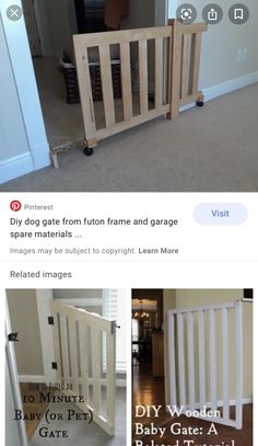 the baby gate is made out of wood