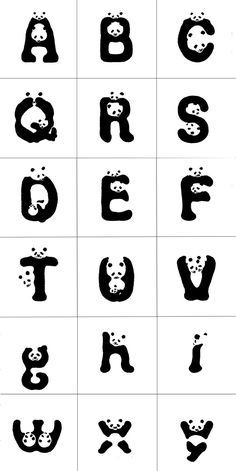 some type of black and white alphabets