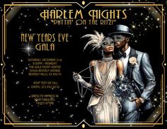 the new year's eve gala poster for harlem nights at the ritzy