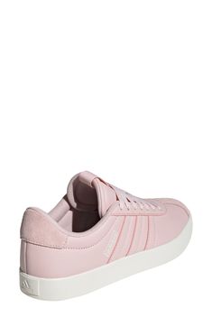 Iconic 3-Stripes pop against the monochromatic leather of this sport-inspired sneaker that looks just as cool on the streets. Leather and synthetic upper/textile lining/rubber sole Imported Pink Sporty Skate Shoes With Vulcanized Sole, Pink Adidas Sneakers With Vulcanized Sole, Adidas Pink Sneakers With Vulcanized Sole, Pink Vulcanized Sole Sneakers For Skateboarding, Pink Vulcanized Sneakers For Skateboarding, Pink Sneakers For Skateboarding With Boost Midsole, Pink Sneakers With Boost Midsole For Skateboarding, Sporty Pink Sneakers For Skateboarding, Adidas Synthetic Skate Shoes With Three Stripes