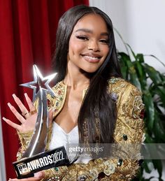 the actress poses with her award for best performance in a musical role at the 42nd annual daytime