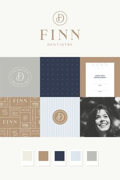 the finn dental logo and branding design