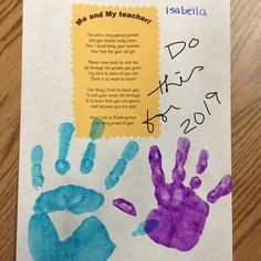 a hand and foot print on a piece of paper with the words do this year written in it