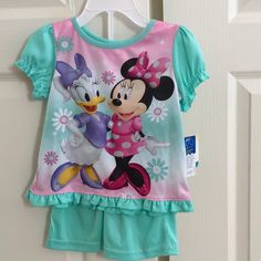 As Shown Disney Character Print Sleepwear, Disney Cartoon Print Sets For Sleepover, Disney Character Print Sets For Sleepover, Disney Cartoon Print Sleepover Sets, Disney Character Print Playwear Sets, Disney Character Print Sleepover Set, Cute Character Print Top For Sleep, Cute Character Print Sleep Top, Cute Sleep Top With Character Print