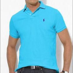 See Details Above. Gtd/As Light Blue Polo Shirt For Spring, Classic Light Blue Polo Collar Top, Blue Collared Polo Shirt For Spring, Classic Blue T-shirt For Summer, Fitted Blue Polo Shirt For Spring, Classic Fitted Blue T-shirt, Blue Polo Collar Shirt For Spring, Fitted Light Blue Casual Polo Shirt, Mens Red Shorts