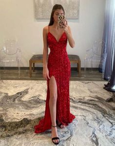 Sequin Prom Dresses Long, Trumpet Prom Dress, Glitter Prom Dress, Sparkly Prom Dress, Formal Wedding Guests, Spaghetti Strap Prom Dress, Sequin Prom Dresses, Red Prom, Sophisticated Dress