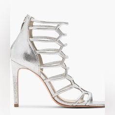 Julianna Cage Sandal Caged Sandals, Dress And Heels, Louboutin Shoes, Metallic Leather, Christian Louboutin Shoes, Gladiator Sandals, Cow Leather, Shop Necklaces, Leather Sandals