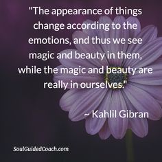 a purple flower with a quote from kahli gibran on the image