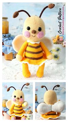 crochet pattern for a stuffed bee