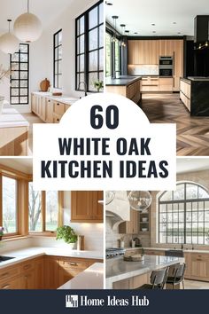 ❤️ Save for later 👉 Tap to see all 60+ White Oak Kitchen Cabinets Ideas | Kitchen renovations can feel overwhelming with endless cabinet options. These white oak designs showcase why this material is the designer's secret weapon. Save these stunning ideas for your dream kitchen project. Light Oak Cabinets White Countertops, Mixed Shaker And Flat Panel Kitchen, White Oak Kitchen Cabinets With Black Countertops, White Oak Cabinets With Black Granite, White Oak Wood Cabinets, White Oak Kitchen With Black Countertops, White Oak Kitchen Mood Board, White Oak Floors And Cabinets, White Birch Kitchen Cabinets