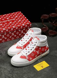 ��PRODUCT DETAILS��Includes Shipping bags, dustbag sleeper, care manual, booklet, tag. Louis Vuitton High Tops, Red Sneakers Men, Prada Designer, Red Sneakers, Exclusive Bag, Men Shoes Size, Womens Backpack, High Top, Luxury Bags