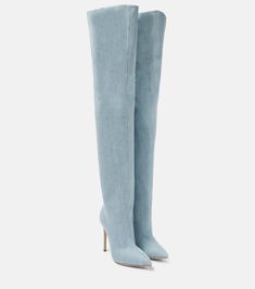 Denim Heels, Wedge Heel Boots, Denim Boots, Blue Boots, Womens Shoes High Heels, Online Shops, Colored Denim