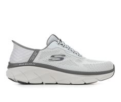 Enjoy longer walks with supportive comfort wearing Skechers D'Lux Walker 2.0 Slip-in Rezinate. Designed with our exclusive Heel Pillow™, this vegan walking design features an engineered knit and synthetic upper with stretch laces, well-cushioned midsole, and a Skechers Air-Cooled Memory Foam® comfort insole. Skechers Hands Free Slip-ins® for an easy fit, Exclusive Heel Pillow™ holds your foot securely in place, Relaxed Fit® for a roomy comfort fit at toe and forefoot, Skechers Air-Cooled Memory Gray Sneakers With Arch Support For Walking, Gray Walking Sneakers With Arch Support, Gray Walking Shoes With Arch Support For Sports, Gray Walking Shoes With Arch Support For Light Sports, Gray Walking Shoes With Arch Support, Gray Running Shoes With Ortholite Insole For Outdoor, Gray Slip-resistant Walking Sneakers, Dynamic Walking Shoes With Ortholite Insole, Ergonomic Running Shoes With Arch Support For Walking