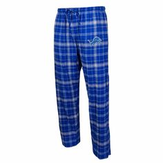 Detroit Lions Men’s Ledger Blue Flannel Pajama Pants Casual Blue Sleepwear Pants, Blue Pajama Pants, Plaid Pajama Pants L.l.bean, Flannel Pajama Pants, Blue Flannel, Flannel Pajamas