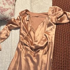 Vestique Dress Size Small Perfect For A Wedding Or Nice Dinner White Turtleneck Dress, Orange Long Sleeve Dress, Marigold Dress, Ruffle Long Sleeve Dress, Black Sparkly Dress, Mini Gold Dress, Nice Dinner, Blue Party Dress, White Turtleneck