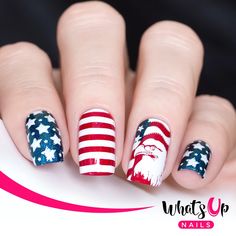 Patriotic Nail, Patriotic Nails Design, Watching Fireworks, Festive Nails, Easy Nails, July Nails