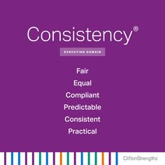 the front cover of a book with words that read,'constistency '